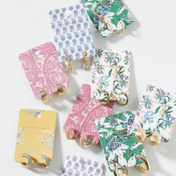 🆕 Anthropologie Louisa Huggie Hoop Crystal-Accented Chain Ear Cuff Earrings - Picture 10 of 10